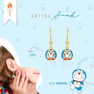 DORAEMON Torcia Gold 375 Pure Gold Children's Earrings