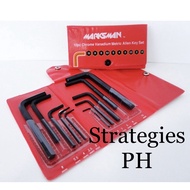 'MARKSMAN'' 1.5MM-10MM X 10PC ALLEN KEY  & HEX KEY SET