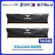 TeamGroup T-Force Vulcan - DDR5 RAM 16GB 2×8GB 6000MHz Desktop Memory FLBD516G6000HC38ADC01 itw