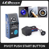 Pivot Car Engine Push Start Button Switch Ignition Starter Kit With LED Blue Light