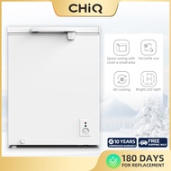 CHiQ CCF05DW 5 cu. ft. Chest Freezer 141 L Meat Freezer 4D Cooling Direct Cool Hovering Door from 45°-75° With LED Lamp Vertical Handle with a Combined Lock Conversion Between Refrigerator and Freezer 10 Years compressor Warranty