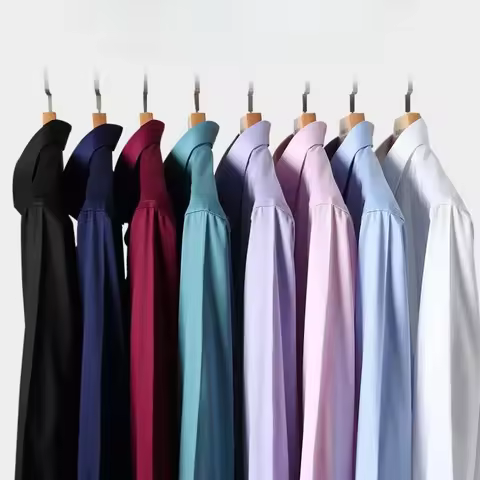 New Bamboo Fiber Anti-Wrinkle Mens Shirts Long Sleeve Dress Shirts For Slim Fit Camisa Social Busine