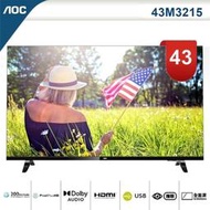 【美國AOC】43吋FHD淨藍光薄邊框液晶電視+視訊盒43M3215