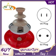 【rbkqrpesuhjy】Chocolate Fountain Mini Fondue Set with Serving Tray Included,Electric 3-Tier Machine with Hot Melting Pot Base