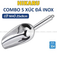 [Combo of 5] Small Size 304 Stainless Steel Ice Shovel 23x8cm With Hanger HIKARU DT Cereal Ice Shove