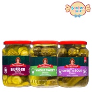 Mrs Elswood Burger Pickles 670g - Burger Gherkins / Whole Sweet Gherkins / Sweet & Sour Gherkins