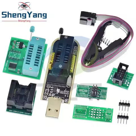 CH341 Programmer adapter+SOIC8 adapter+ SOP8 clip with cable+1.8V adapter CH341A EEPROM Flash BIOS U