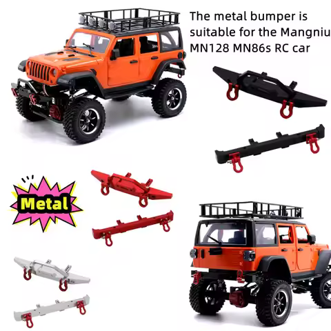 Suitable For MN Model 1/12 MN128 Wrangler RC Car Spare Parts Metal Upgrade Front And Rear Bumper Bum