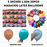 [ 20PCS PACK ] 5 INCH 1.1Gm MASACOS Quality Latex Balloons Belon Latek Kualiti Party Supply Balloon