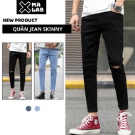 Men's ripped Skinny jeans made of high quality 4-way stretch denim from Korean style XMALAB B031