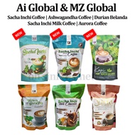 KOPI SACHA INCHI / KOPI AURORA / KOPI ASHWAGANDHA AI GLOBAL NEW PACKAGING / MZ GLOBAL SACHA INCHI