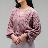 [PREMIUM] Jessy Thick Knitted Cardigan Thick Balloon Sleeve Cardigan / R.5/S-3 (label)