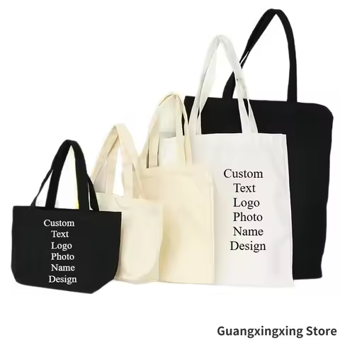 Canvas bag custom logo embroidery printing shopping bag gift custom