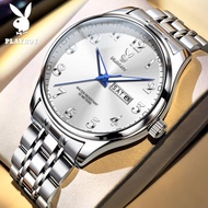 [Ready Stock] PLBOY 3533 Hot Sale Niche Waterproof Luminous Steel Band Quartz Men's Watch