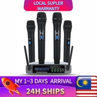 BOOMGE 4 Channel Professional Wireless Microphone System with Cordless 4 Handheld Mics, Ideal for Ho