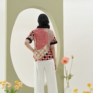 Atasan Batik 267 Smp/ Blouse Batik Wanita Modern/ Seragam Batik/