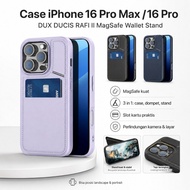 Case iphone 16 Pro Max 16 Pro DUX DUCIS RAFI II MagSafe Stand Magnetic Card Holder Wallet Card Slot 