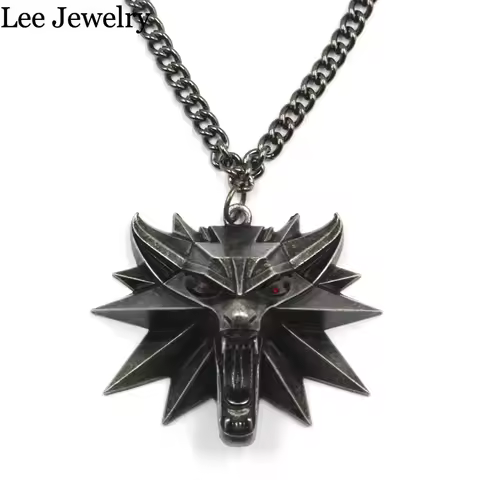 Wizard school wolf head Medallion pendant necklace wild monster hunter Cosplay uncivilized games ani