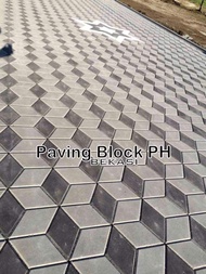 Paving 3 Dimensi (3D) dengan 2 Warna (Abu-Abu-Hitam/Merah) K 300