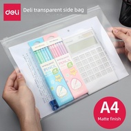 zip file bag file buku sekolah Alat Tulis Deli 5588 Beg Ritsleting Scrub Transparan Beg Fail PP Beg 