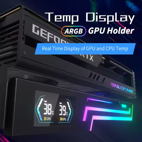 Power Train Z-X6 Graphics Card Bracket Temperature Display 5V 3PIN ARGB AURA SYNC Graphics Card VGA