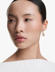 Millenia drop earrings, Square cut, Caramel, Gold-tone plated