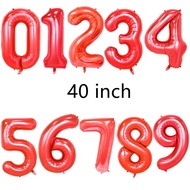Big 40 Inch (40" Red Number Foil Balloon / Decor Balloon (Aluminium Number Balloon Jumbo Size)