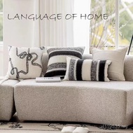 Living Room Pillow Modern Cushion Hotel Pillow Square Pillow Cushion Bag Black White Light Luxury Ge