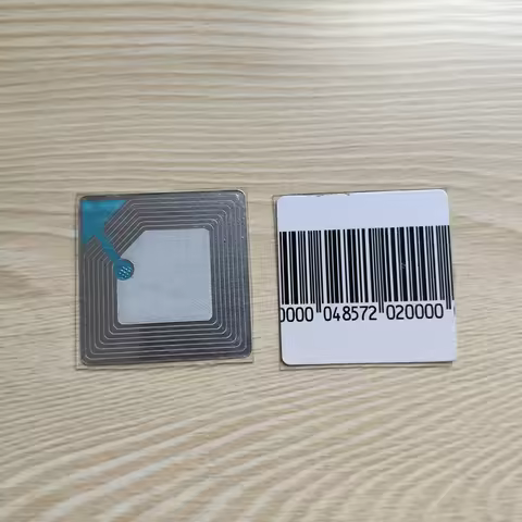 HOUZE, 1000PCS/lot, EAS soft label 4x4cm with barcode, rf anti theft sticker, security barcode label