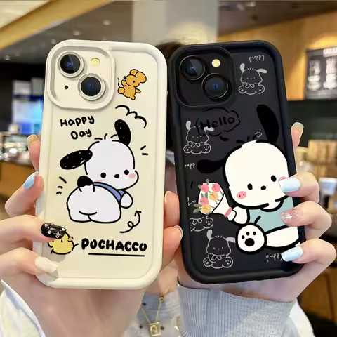 Sanrio Pochacco Cartoon Phone Case for iPhone 16 15 14 13 12 11 Pro Max 16 15 14 8 7 Plus X XS Max 8