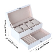 VANSIHO Promotion Multiple Slots Luxurious PU Watch Box 2/3/4/5/6 Grids Jewelry Ring Earrings Organ