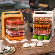 Food Plate Rack Food Serving Plate Food Organizer Dinning Table Tray Wall Mounted Steamboat Hot Pot 