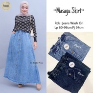 Jeans skirt Wanita long jeans skirt/ button jeans skirt/ skirt/ Wanita jeans skirt/ masayu skirt/