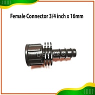 3/4 inch Pipe Female Connector to 16mm Hose