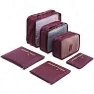 6-Piece Oxford Cloth Floral Printed Travel Storage Set, Waterproof Luggage Organizer, Portable Zippe