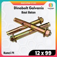Dynabolt M12x99 / Dinabolt M12 x 99 / Concrete Bolt 12x99 Galvanized Yellow 5040