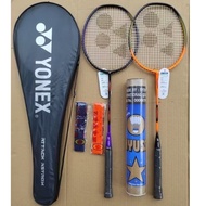 [PREMIUM ORIGINAL] Badminton Racket Complete Package Racket + Grip + Bag + Shuttlecock 23 lbs