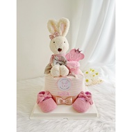 Mini Diaper Cake (Girl) Baby Hamper for Newborn, Full Month Party, 100 Days Celebration, Merries Diapers