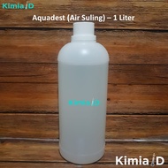 Aquadest 1 Liter - Air Suling - Akuades -  Air Murni - Destilled Water - Aquades - Air Aki - Laboratorium - Praktikum - Air Reagen