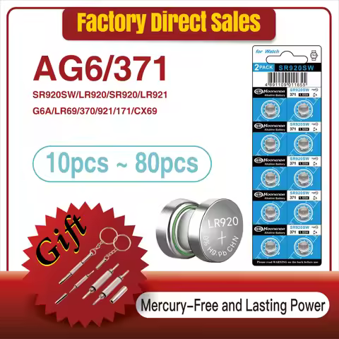 10-80PCS LR920 AG6 Button Batteries SR920SW 171 371 370 LR69 LR921 G6A SR920 1.55V Alkaline Coin Cel