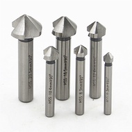 【CW】 Round Shank 6pcs/Set 3 Flute Hard Metals Color Three Chamfer Chamfering End Mill Cutter Countersink Bit