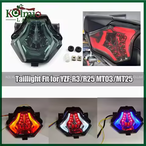 Fit For 2017 - 2024 YAMAHA YZF R3 R25 MT03 MT25 Rear Taillight LED Integrated Tail Light YZF-R3 YZF-