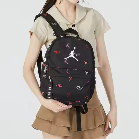 Jordan Jordan Full-Print Logo Backpack Small Size Unisex Couple Sports Casual Polyester (Polyester F