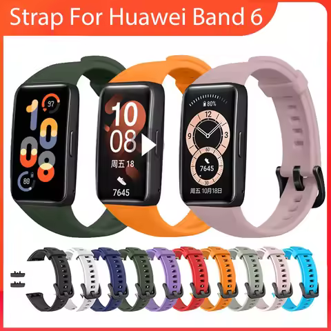 Soft Silicone Sport Band Strap for Huawei Band 6 Smart Wristband Bracelet Replacement Strap for Huaw
