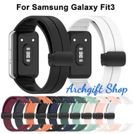 [ For Galaxy Fit 3 ] Black magnetic buckle silicone strap For Samsung Galaxy Fit 3 watch