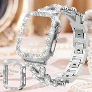 1pc 41mm Jewelry Diamond Metal Band & Protective Case For Apple Watch Series 9/8/7, Fits 38mm, 40mm,