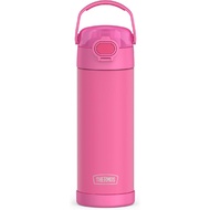 THERMOS FUNTAINER 16 Ounce Stainless Steel Vacuum Insulated Bottle with Wide Spout Lid, Neon Pink IL