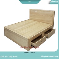 Giường Ngủ Gỗ Sồi 1m8x2m Phản Ngăn Kéo Màu Tự Nhiên Nội Thất Ngọc Thịnh