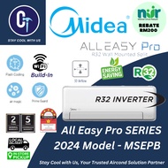 MIDEA - R32 Inverter (5 stars) 2024 New All Easy Pro Series Wall Mounted Air Conditioner (1.0HP ~ 2.