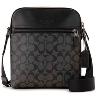 COACH OUTLET COACH Hudson Flight Bag In Signature Canvas - Charcoal Black